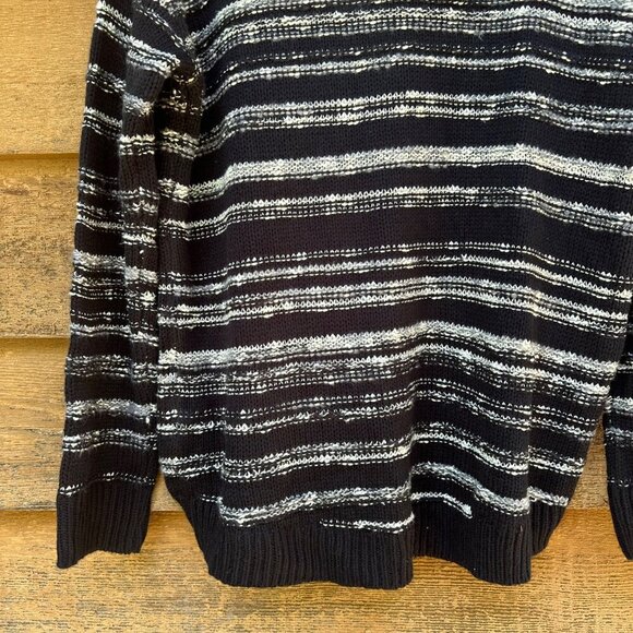 Calvin Klein Jeans Black Striped Knit Pullover Sweater Size XL - Picture 8 of 9